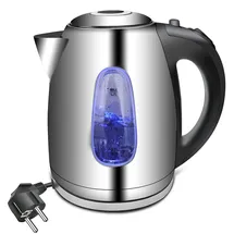 ExtraStar Wasserkocher aus Edelstahl, 2200W, mit blauem LED-Licht, bpa, automatischer Abschaltung und Trockenkochschutz 1.7L, (E-HHB-1732)