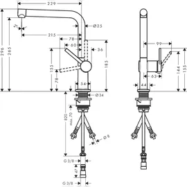 Hansgrohe Talis M54 270 1jet Niederdruck chrom 72859000