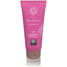 Hot Shiatsu Massage- & Glide Gel 2in1 Raspberry Scent 200 ml