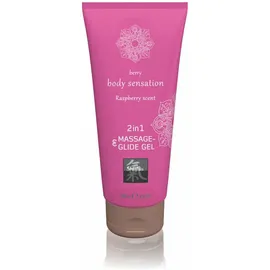 Hot Shiatsu Massage- & Glide Gel 2in1 Raspberry Scent 200 ml