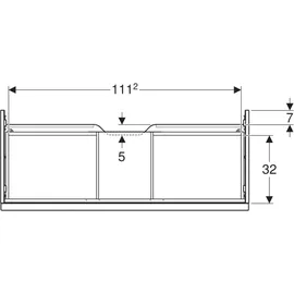 Geberit iCon 118,4x24,7x47,6cm, w/lack. hgl/Gr. vc