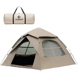 1-2 Personen Pop Up Zelt, Campingzelt, Inklusive Tragetasche (Beige)
