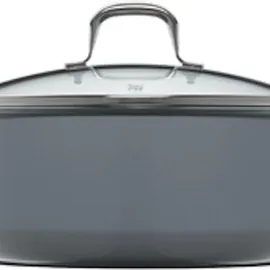 WMF Fusiontec Essential Kochtopf groß, 20 cm, Glasdeckel, Bratentopf Induktion, 2,4l, High-Tech Keramik, kratzfest, unbeschichtet, grau, Made in Germany