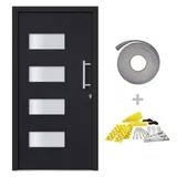 vidaXL Haustür Aluminium rechts 100 x 210 cm grau
