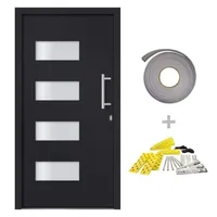 vidaXL Haustür Aluminium rechts 100 x 210 cm grau