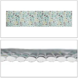 Relaxdays Weichschaummatte, Badezimmer Beige,Weiß,Türkis