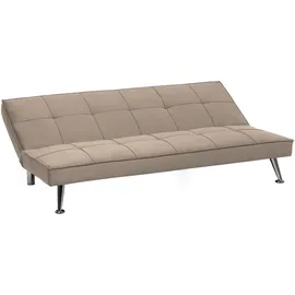 Beliani Schlafsofa HASLE Stoff Sandbeige 3-Sitzer