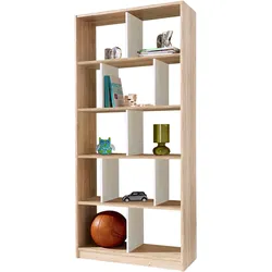 Mehrzweckregal WIMEX "Lenny", weiß (eichefarben san remo, weiß), B:90cm H:199cm T:38cm, Regale