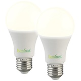 Luminea 2er-Set LED-Lampen mit Radar-Sensor, E27, 12 Watt, 1.150 lm, F, 3000 K