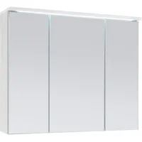 Stella Trading Spiegelschrank Bad mit LED-Beleuchtung in Weiß - Badezimmerspiegel Schrank mit viel Stauraum - 80 x 68 x 22,5 cm (B/H/T)