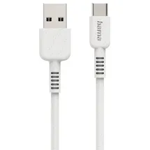 Hama Ladekabel Eco, USB-A - USB-C, 1m, Weiß