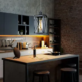 ETC Shop Hängeleuchte, Silber, Glas, 15x110x15 cm, Nur In Filialen Erhältlich