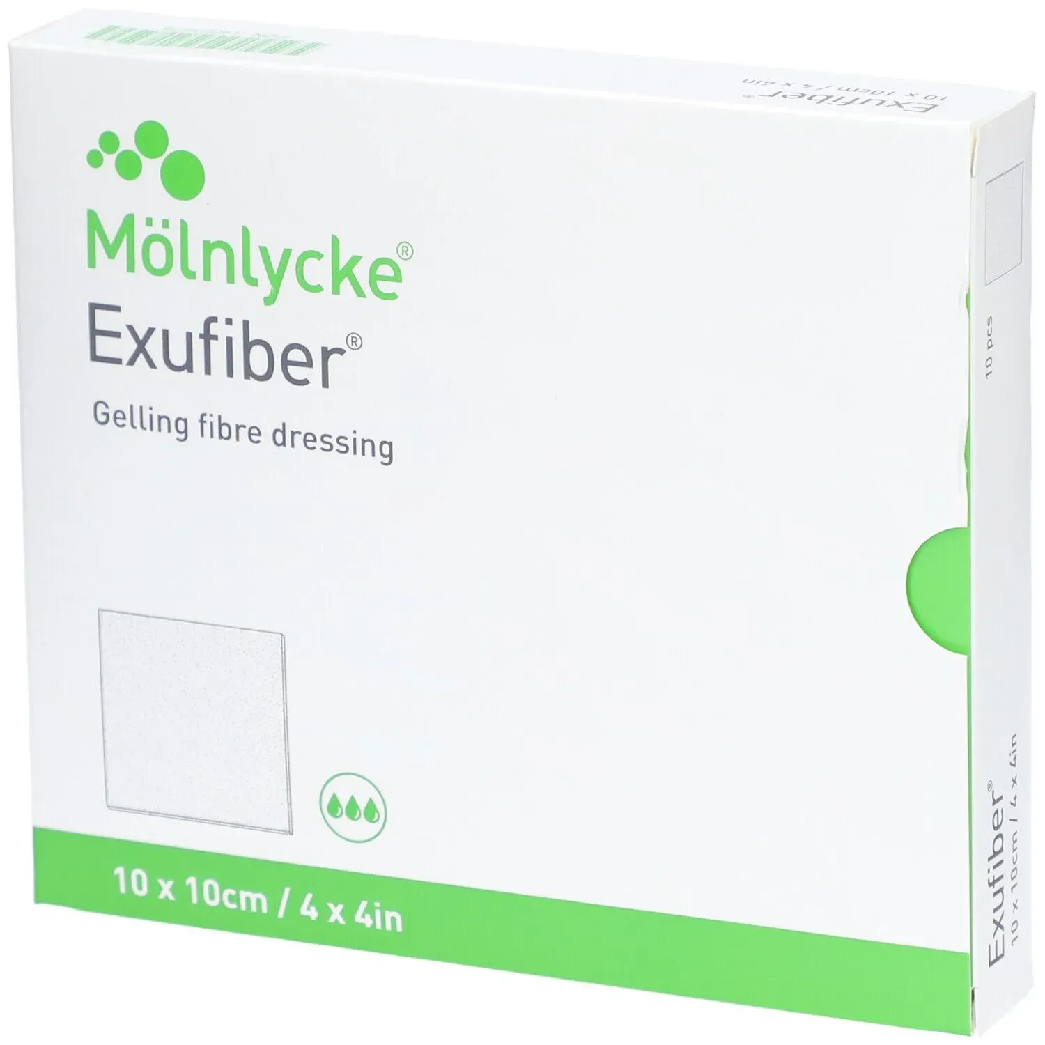 Mölnlycke® Exufiber® Gel-Pflaster auf Faserbasis 10 x 10 cm