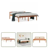 The Living Store Seniorenbett Wachsbraun 160x200 cm Massivholz Kiefer - Braun