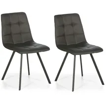 VS Venta-stock Esszimmerstuhl Mila Stoff dunkelgrau 2er Set