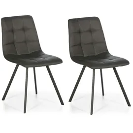 VS Venta-stock Esszimmerstuhl Mila Stoff dunkelgrau 2er Set