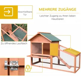 PawHut Freilaufgehege 144 x 64,5 x 100 cm Natur