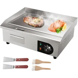 VEVOR Gastronomie Elektro Bratplatte Griddleplatte 3000W Edelstahl 54x30x1cm