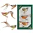 Krebs Glas Lauscha Naturfarbig transparent 11cm Glasvögel auf Clip mit 6cm Federschwanz mundgeblasen und handdekoriert, 3-fach sortiert