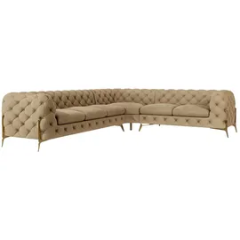 S-Style Chesterfield Ecksofa Natalie ¦ beige ¦ Maße (cm): B: 323 H: 75
