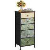 Woltu Kommode, Mehrfarbig, Patchwork, 5 Schubladen, Rechteckig, eckig, 45.5x95.5x30 cm, Wohnzimmer, Kommoden & Sideboards, Kommoden