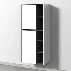 Sanipa Stauraumschrank „Twiga“ 525 × 1241 × 350 mm in Anthrazit (glanz), Anschlag links, ohne Beleuchtung