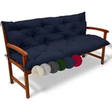 Beautissu Bankauflage 180 x 50 x 10 cm dunkelblau 1 St.