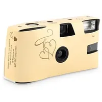 Weddingstar Einwegkamera mit Blitz – Einweg-Filmkamera für 35-mm-Filmkamera für Hochzeits- oder Partygeschenke – goldfarbene verzauberte Herzen