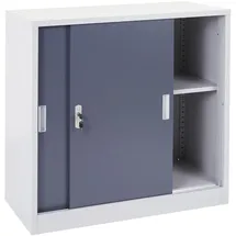 Mendler Aktenschrank Boston HWC-F41, Stahlschrank Büroschrank, mit abschließbaren Schiebetüren 90x90x45cm ~