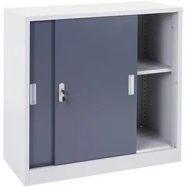 Mendler Aktenschrank Boston HWC-F41, Stahlschrank Büroschrank, mit abschließbaren Schiebetüren 90x90x45cm ~