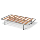 HOGAR24 ES Lattenrost Basic | Latten aus Pappelholz | Gestell aus Stahlrohr 30 x 30 mm | Bein-Set 32 cm mit Klemme | Maße: 90 x 190 cm