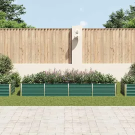 vidaXL Garten-Hochbeet verzinkter Stahl rechteckig 320 x 80 x 45 cm Grün 