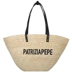 Patrizia Pepe Summer Straw Shopper Tasche 51 cm  braun