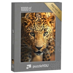 puzzleYOU Puzzle Puzzle 1000 Teile XXL „Porträt eines Leoparden“, 1000 Puzzleteile, puzzleYOU-Kollektionen Tiere
