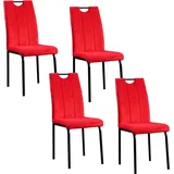 Hti-Living HTI-Living, Stühle, Esszimmerstuhl Denton Samt Rot 4er-Set