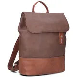 Zwei Rucksack / Backpack Jana JR13 Rucksäcke Hellbraun Damen