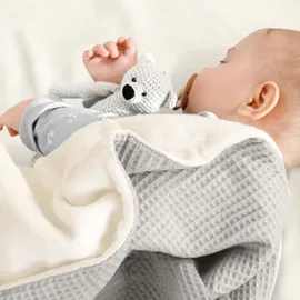 babybay babybay® Kuscheldecke 75x100 cm, Waffelpiqué, weißgrau