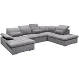 ed-lifestyle ED Lifestyle Wayne U Sofa 3-teilig Holzwerkstoff/Nosag - Braun