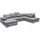 ed-lifestyle ED Lifestyle Wayne U Sofa 3-teilig Holzwerkstoff/Nosag - Braun