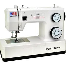 W6 Nähmaschine N 1235 Pro mit 24 Programmen | Freiarm | automatischer Einfädler | obenliegende Spule | Umlaufgreifer | Knopflochautomatik | Jeans nähen | 100 Watt Servo Motor