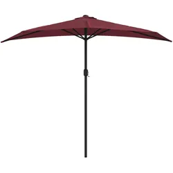 vidaXL Balkon-Sonnenschirm Alu-Mast Bordeauxrot 270x144x222cm Halbrund