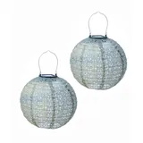 MARELIDA Laterne Kunststoff D: 25cm 2 Stück blau