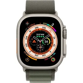 Apple Watch Ultra GPS+Cellular 49 mm Titaniumgehäuse, Alpine Loop grün M