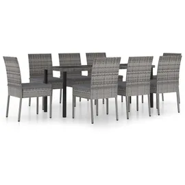 vidaXL Garten-Essgruppe 9-tlg. Grau
