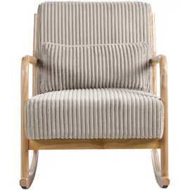 Beliani Schaukelsessel SORSELE Cord 65 x 79 x 81 cm Beige