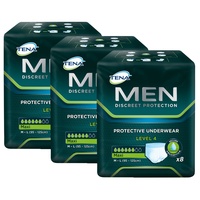 TENA MEN Level 4 - Einweg Schutzunterwäsche für Männer mit mittlerer bis starker Blasenschwäche/Inkontinenz – saugstark & diskret - 24 Hygiene-Einlagen (3 x 8 Stück) - Vorteilspack