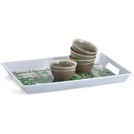 Zeller Tablett Kräuter 50x35 cm Kunststoff Weiß