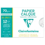 Clairefontaine 10x Transparentpapier, Packung mit 12 Blatt A4, 70/75g 96852C