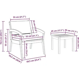 vidaXL Bistrogarnitur Loungeset braun