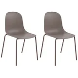 CLP Gartenstuhl Hardin 2er Set  taupe  stapelbar wetterfest UV-beständig